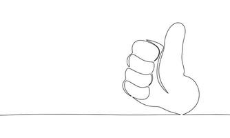 Hand show like one line continuous banner. Line art like concept banner. Outline vector illustration.