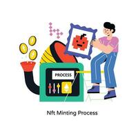 Nft Minting Process Flat Style Design Vector illustration. Stock illustration