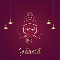 Lord Ganpati illustration for Ganesh Chaturthi festival Social Media Post vector