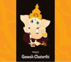 Happy Ganesh Chaturthi Indian Hindu Festival Vector Celebration