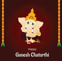 Happy Ganesh Chaturthi Indian Hindu Festival Vector Celebration