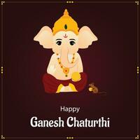 contento ganesh chaturthi indio hindú festival vector celebracion