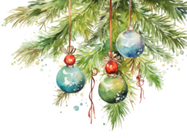Watercolor Christmas decoration isolated png