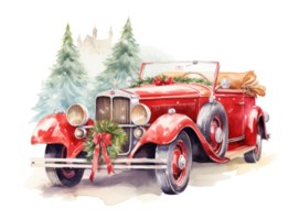 Vintage christmas car png