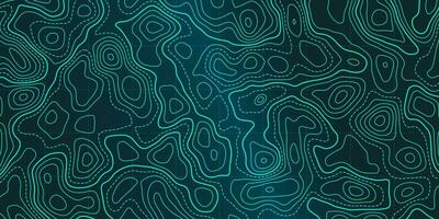 Ocean topographic line map with curvy wave isolines vector illustration.