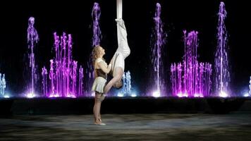 Perfomance of aerial acrobats video
