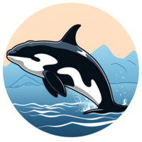 desenho animado orca ai generativo png