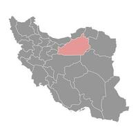 Semnan province map, administrative division of Iran. Vector illustration.