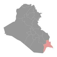 Basra Governorate map, administrative division of Iraq. Vector illustration.