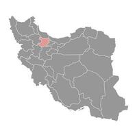 Qazvin province map, administrative division of Iran. Vector illustration.