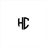 Abstract letter H C shield logo design template vector