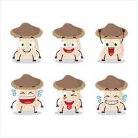 Cartoon character of shiitake mushroom with smile expression vector