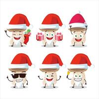 Papa Noel claus emoticones con shiitake seta dibujos animados personaje vector