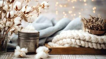 Winter cozy background photo