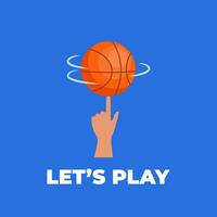 Let's Play Basketball, T-shirt design typography with basketball Illustration, good for poster, print. Vector illustration.