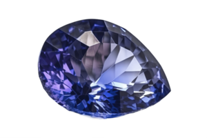 Tanzanite rare precious natural geological stone on a transparent background, png. AI generated. png