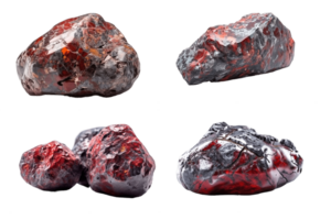 Set Painite rare precious natural geological stone on a transparent background, png. AI generated. png