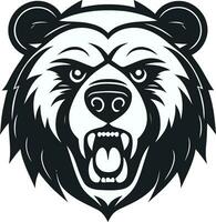 oso logo vector enojado feroz valiente de miedo bestia salvaje exuberante oso pardo naturaleza bosque