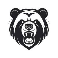 bear logo vector angry ferocious brave scary beast wild exuberant grizzly nature forest