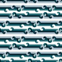 Seamless pattern in retro style. Wavy blue twisted background for fashionable prints in funk style. Unusual psychedelic water background with lines from the wave. Sea line, shallow wave vector