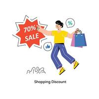 Shopping Discount Flat Style Design Vector illustration. Stock illustration