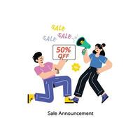 Sale Announcement Flat Style Design Vector illustration. Stock illustration