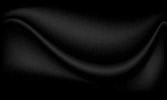 resumen negro lujo ondulado seda. elegante tela suave textura. negro lujo antecedentes con Copiar espacio vector