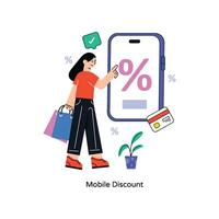 Mobile Discount Flat Style Design Vector illustration. Stock illustration