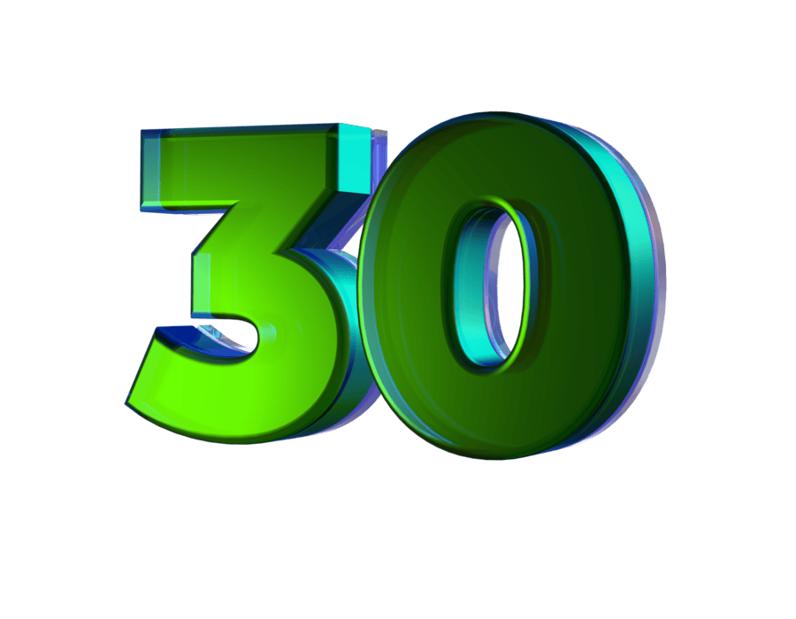 Numero 30 PNG para descargar gratis