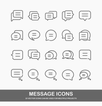 mínimo conjunto de charla burbuja línea iconos mensaje icono vector. editable eps. píxel Perfecto iconos vector