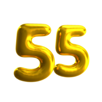 Nummer 55 3d machen mit Gold Material png