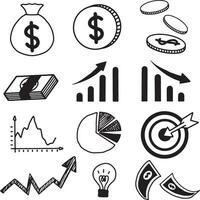 Set of Infographic icon design of a bar chart, money, business, information. vector