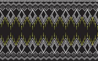 Geometry, abstract, fabric, textile, indigenous traditional seamless pattern on black background. vector illustration.