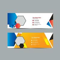 Email Signature Design, Web Banner Template vector