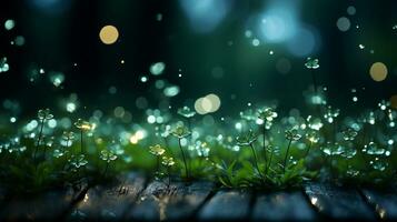 Background green Bokeh ai photo