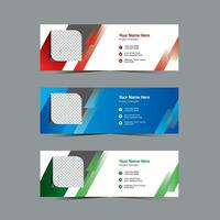 Email Signature Design, Web Banner Template vector