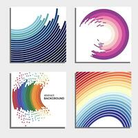 Set of four beautiful abstract backgrounds. Abstract flash light circles. Vector illustration.