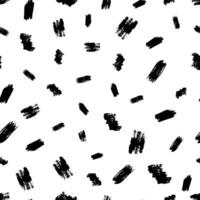 Seamless pattern with dark hand drawn scribble smear on white background. Abstract grunge texture. Vector illustration