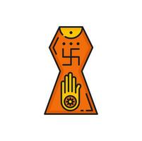 Jain Prateek Chihna, Jainism religion icon vector