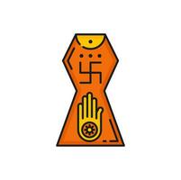 Jain Prateek Chihna, Jainism religion icon vector