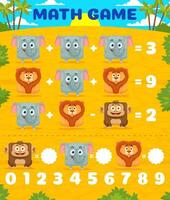 Cartoon square lion, elephant or monkey characters vector