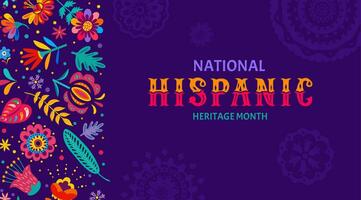 nacional Hispano patrimonio mes festival póster vector