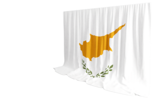 Cyprus Flag Curtain in 3D Rendering Showcasing Cyprus' Beauty png