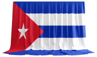 Cuban Flag Curtain in 3D Rendering Reflecting Cuba's Vibrant Spirit png