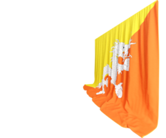 3D rendered flag of bhutan png