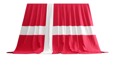 dinamarquês bandeira cortina dentro 3d Renderização Dinamarca rico história png