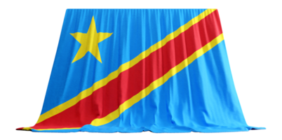 Congolese Flag Curtain in 3D Rendering Celebrating Congolese Identity png