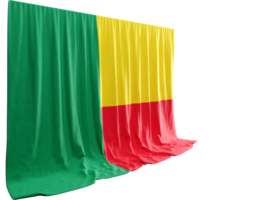 3D rendered flag of Benin png