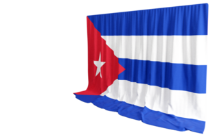 Cuban Flag Curtain in 3D Rendering Reflecting Cuba's Vibrant Spirit png