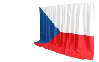 Czech Flag Curtain in 3D Rendering Czech Republic's Resilience png